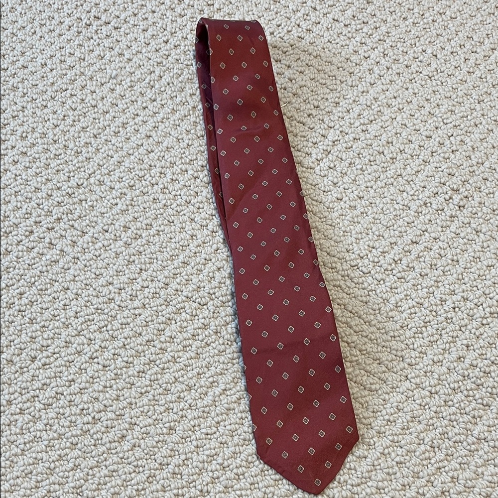 Vintage New York Sportswear Exchange Classic Burgundy Geometric Tie red nyse